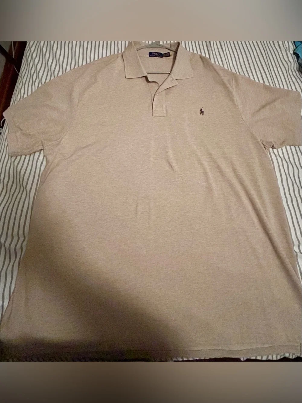 Ralph Lauren Men’s Light Beige Polo with Embroidered Pony